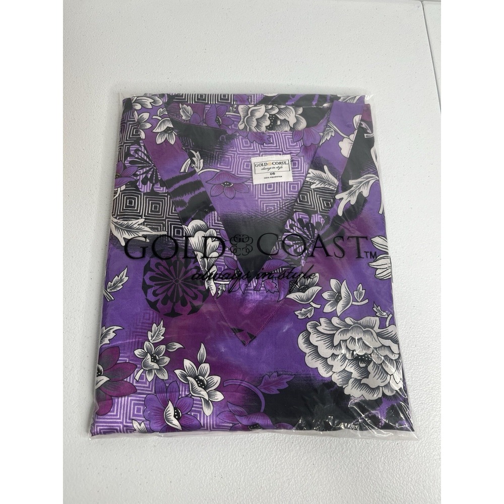Gold Coast Always In Style Caftan Size OS Purple Plum Passion Floral